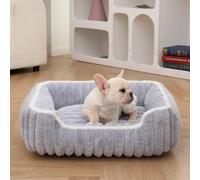 Large Dog Bed, Soft Washable Plush Mattress, Rectangular Cat Beds, Pet Bed for Small Medium and Large Pets (Grey,50x40cm)