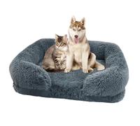 Large Dog Bed Square Shape Warm Soft Snug Comfortable Furry Plush | Washable Puppy Bed Plush Square Shape, Plush Material for Most Pet Types,