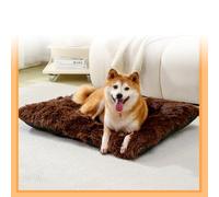 Large Dog Bed Washable Rectangle Calming Fluffy Anti Anxiety Dog Beds Plush Soft Pet Comfortable Sleeping Mats Anti-Slip Pet Crate Mattress for Large Medium Small Dogs and Cats 95x65x12cm