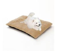 Large Dog Bed with Zipper, Washable Dog Crate Mat, Non-Slip Rectangle Pet Mattress, Puppy Bed Cushion, Warming Pet Mat for Border Collie/Golden Retriever (140 * 110 * 12cm,Beige)