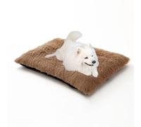 Large Dog Bed with Zipper, Washable Dog Crate Mat, Non-Slip Rectangle Pet Mattress, Puppy Bed Cushion, Warming Pet Mat for Border Collie/Golden Retriever (140 * 110 * 12cm,Khaki)