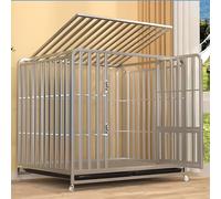 Large Dog Box, Dog Cage, Six-sided Full Tube Reinforcement with Double Beam, Multi-door Design, Suitable for Medium To Large Dogs