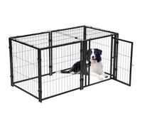 Large Dog Cage, 122x61cm (48"x24") Extra Large Foldable Dog Crate with Locking Door & Openable Top, 61cm High Puppy Playpen Non-Chew Metal for Small Medium Large Dogs Indoor Outdoor