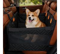 Large Dog Car Seat Cover with Hard Bottom, Supports up to 68 kg, Waterproof Back Seat Cover for Dogs with Seat Extender, Scratch Proof Car Seat Cover with Safety Belt 72 x 56 x 51 cm