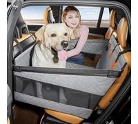 Large Dog Car Seat, Dog Bed for Back Seat 100 Lb, Waterproof & Foldable Pet Car Seat for Dogs with Breathable Mesh Window, 600D Car Seat Cover for Cars/SUV/Truck gray 73*56*40 cm (28.7*22*15.7 in)