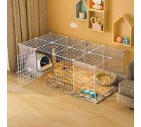 Large Dog & Cat Cage - Indoor Playpen & Enclosure For Cats, Ferrets & Large Dogs - Easy To Clean Kennel With Litter Box - Ideal Exercise Space For 1-3 Cats,147x75x47cm