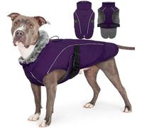 Large Dog Coat, Soft Fleece Warm Underbelly Coat Thick for Large Dogs Cold Weather Jacket Outdoor Keep Pets Warm during Cold Weather(Purple, 2XL)