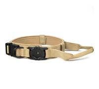 Large Dog Collar with Air Tag Holder, Air Tag collar with Close-up braking handle for German Shepherds, Labrador,Rottweilers, Triple Anti-Breakaway, Nylon,11.7''-24.57'' (Light Tan, XL(19.5-24.57in))