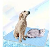 Large Dog Cooling Mat - Ice Silk Cooling Pad, Gel-Free, Waterproof & Machine Washable Summer Pet Bed for Dogs & Cats, Blue, 30 x 40cm