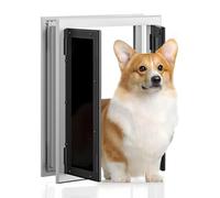 Large Dog Door - Aluminum with Strong Double Magnetic Flaps, Heavy-Duty Design for Dogs up to 100LBS, 44x35cm