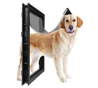 Large Dog Door, Weatherproof Pet Flap with Magnetic Closure, Heavy Duty Security Locking Panel for Exterior Doors, Quiet 2 Way Entry System, Transparent Plastic Frame, Big Breeds (1 Set)