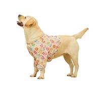 Large Dog Elbow Protection Short T-Shirt,Summer Mesh Breathable Dog Joint Recovery Suit Pet Anti Licking Calluses Protective Clothing for Medium Large Dogs_3XL(Flower)