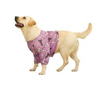 Large Dog Elbow Protection T-Shirt,Dog Summer Mesh Breathable Cool Short Clothing Pet Anti Licking Joint Recovery Suit for Medium Large Dogs_6XL(Bone)