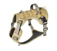 Large dog harness with high strength material provides complete control and protection for daily walks and travel adventures. Large dog harness