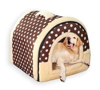 Large Dog House Bed 2-in-1 Pet Cave Removable,Washable Luxury Puppy Cat House with Soft Cushion,Foldable Warm Pet Bed Igloo Crate Mattress Non-slip (E,45 * 38 * 36CM-M)