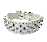 Large Dog Metal Rivets Collars Traction Leash Anti-breaking Neck Belt Luxury Leather Dog Collar Cool Spikes Metal Rivet For Pet