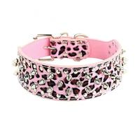 Large Dog Metal Rivets Collars Traction Leash Anti-breaking Neck Belt Luxury Leather Dog Collar Cool Spikes Metal Rivet For Pet