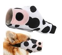 Large Dog Muzzle - Cute Cow Print Canvas Dog Muzzle Mouth Cover,Comfortable Mouth Guard for 360 Degree Full Coverage, Protective Cover for Dogs Puppies