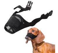 Large Dog Muzzle, Soft and Breathable Mesh Muzzle for Dogs, Adjustable 16-23cm, Durable Nylon Dog Muzzles for Pet Training to Prevent Biting, Barking and Chewing (Black, L)