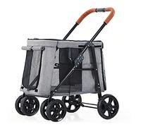 Large Dog Pet Stroller Dog Strollers for Large Dogs Premium Pet 4 Wheel Pet Gear Pet Stroller for Cat Dog and More Foldable Carrier Strolling Cart (Grey a) (Grey a)