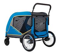 Large Dog Pet Strollers for Large Dogs/Multiple Cats, Dog Stroller for Large Dogs, Heavy Duty Dog Stroller Travel Carriage Large Pet Pushchair for Twin or Multiple Pet (Color : Blu