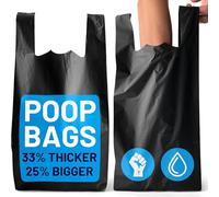 Large Dog Poo Bags - 200 Pack, 33% Thicker & 25% Larger Poop Bag with Easy Tie Handles, 100% Leak Proof, Odour Free Pet Waste Disposal, Discreet Opaque Black