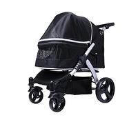 Large Dog Pram Stroller for Large Dogs, Pet Strollers Travel Carrier Dog Stroller Pushchair for Two Cats, Pet Dog Stroller Oxford Cloth, Aluminum Alloy Loading 30kg(Nero)