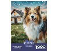 Large Dog Puzzles 1000 Pieces Shetland Sheepdog - "What Happens Next" Educational Game for Adults & Kids | 38x26cm/1000pcs