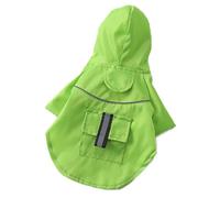 Large Dog Raincoat Pet Waterproof Coat Hooded One-piece Raincoat with Reflective Stripes Adjustable Velcro Raincoat for Pets 4.5-6KG
