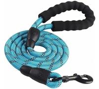 Large Dog Reflective Rope Large Dog Leash Walking Big Dog Collar Strengthen Harness Round Nylon Medium Dog-Light Blue-1.2cm x 200cm