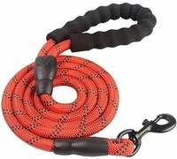Large Dog Reflective Rope Large Dog Leash Walking Big Dog Collar Strengthen Harness Round Nylon Medium Dog-red-1.2cm x 300cm