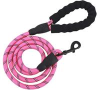 Large Dog Reflective Rope Large Dog Leash Walking Big Dog Collar Strengthen Harness Round Nylon Medium Dog-Pink-1.2cm x 300cm
