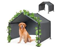 Large Dog Shade for Outside - LitaiL Pet Tent with Door, Dog Canopy Shelter | Outside Sun Rain Snow Canopy Pet House for Dogs, Small Animals and Livestock with Rainproof Cover Artificial Grapevine Leaves