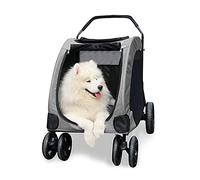 Large Dog Stroller Dog Strollers for Large Dogs Heavy Duty Dog/cat/pet Dog Pram Travel Carriage Dog Pram Stroller Buggy with Oversized (Light Gray) (Light Gray)