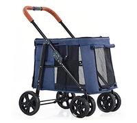 Large Dog Stroller for Large Dogs Dog Strollers Premium Pet Dog 4 Wheel Pet Gear Pet Stroller for Cat Dog and More Foldable Carrier Strolling Cart (Blue) (Blue)