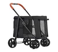Large Dog Strollers Dog Pet Dog Stroller for Large Dogs Foldable Carrier Cart Premium Pet 4 Wheel Pet Gear Stroller Carriage for Cat Dog (Blue) (Blacck)