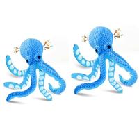Large Dog Toy: This pet octopus dog toy is made of soft fabric and is an interactive dog toy that squeaks, suitable for all small, medium, and large breeds. (Blue 2 pieces)