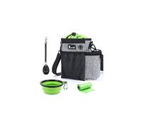 Large Dog Treat Pouch Bag - Upgrade with Water Bottle Holder, Waterproof Walking Bag Multiple Pockets, Adjustable Waist & Shoulder Belt 3 Ways to Wear