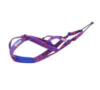 Large Dog Weighted Traction Harness Reflective Adjustable Nylon Dog Sled Harness For Alaskan Huskies Labradors,Rose,L