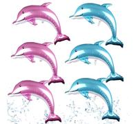 Large Dolphin Balloons, Ocean Animals Foil Mylar Balloons, 6 PCS 46 Inch Large Dolphin Mylar-balloons Sea Animal Balloon for Kids Birthday Supplies