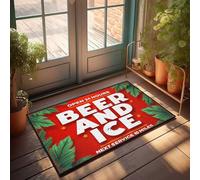 Large Door Mats Outdoor 24/7 Beer & Ice: Next Service 10 Miles Away Doormat Man Cave Decor Fall Door Mats Outdoor(65X90CM)