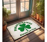 Large Door Mats Outdoor Panathinaikos: Always On Tour - Clover Emblem Doormat Man Cave Decor Fall Door Mats Outdoor(50X80CM)