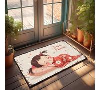 Large Door Mats Outdoor Sweet Dreams: A Traditional Japanese Child'S Nighttime Serenity Doormat Man Cave Decor Fall Door Mats Outdoor(50X80CM)