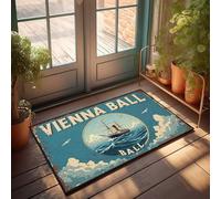 Large Door Mats Outdoor Vintage Vienna Ball Poster With Ocean Liner Doormat Man Cave Decor Fall Door Mats Outdoor(40X60CM)