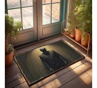 Large Doormats For Outdoor Entrance Silent Figure In Shadows: A Mysterious Portrait Doormat Large Outdoor Rug Funny Front Door Mat Outdoor(65X90CM)