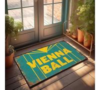 Large Doormats For Outdoor Entrance Vintage Vienna Ball Poster With Sunburst Design Doormat Large Outdoor Rug Funny Front Door Mat Outdoor(50X80CM)