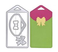 Large Dot Pattern Gift Tag & Bow Metal Cutting Dies Set, Scrapbooking, Gift Tag, Stencils, Card Making, Paper Crafts, I8