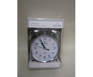 Large Double Bell Alarm Clock Chrome Acctim Saxon Bell Traditional Keywound