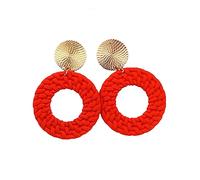 Large Double Circle Dangle Drop Earrings Hollow Acrylic Round Geometric Stud Earrings Boho Jewelry, Acrylic, No Gemstone