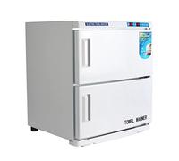 Large Double Door Hot Heat Towel Warmer with Two Layers Stainless Tray Cabinet Multi-Functional 30L for Manicure Spa Hair Beauty Salon Barber Family Scissor Tools Steamer Equipment